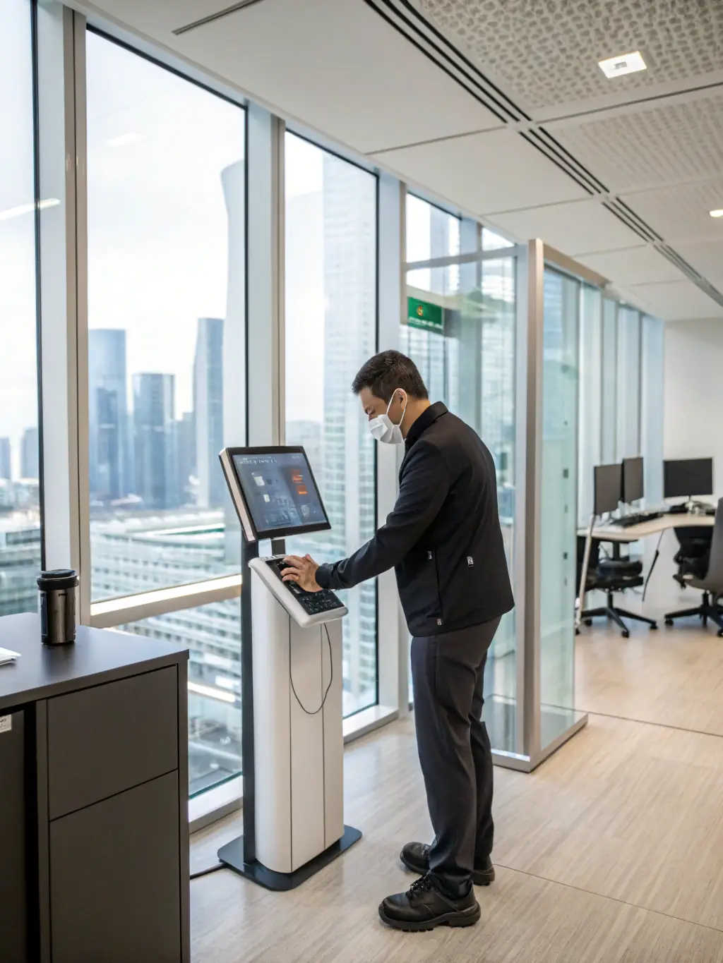 A facial recognition system interface displaying real-time analytics on a screen, illustrating Klovebra's Facial Recognition Solution.