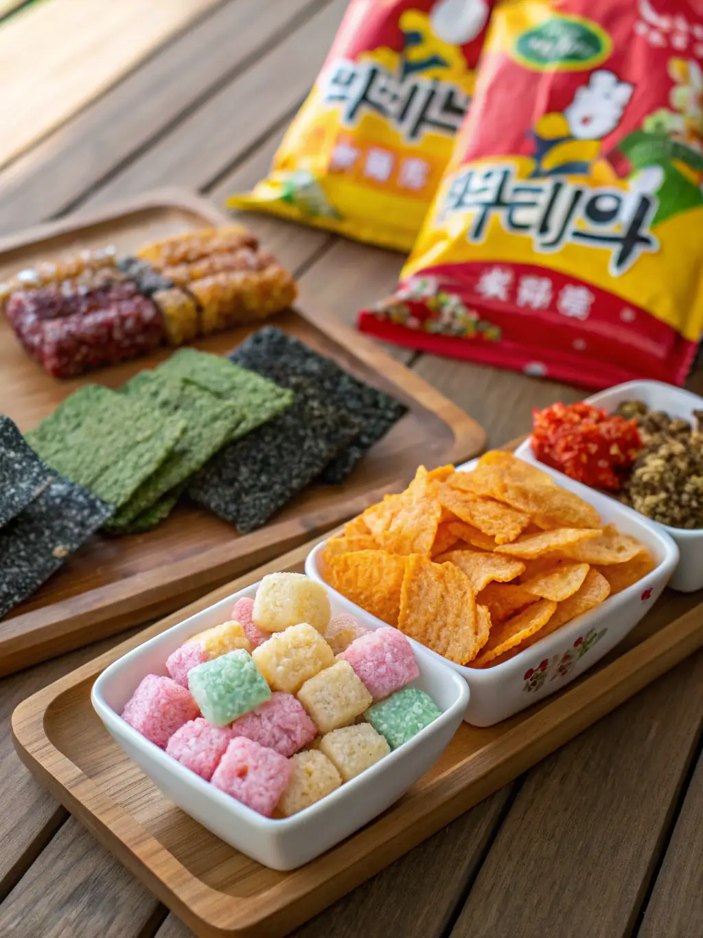 An image depicting a blend of Korean cultural elements (K-Food, K-Beauty items, K-Pop imagery) creatively arranged to represent the strong storytelling aspect.